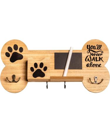 Emotiset Wooden Wall Hangers with 6 Hooks Customizable Dog & Pet Accessory Organizer with Chalkboard & Marker | Ideal for Animal Lovers - Buy Online on GoSupps.com