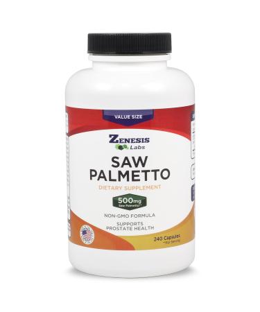 Zenesis Labs Saw Palmetto Extract - 240 Capsules - 500mg/capsule - 200% More Capsules Than Most Competitors