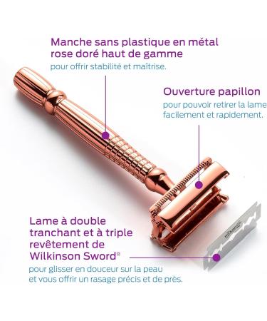 Schick Hydro Silk Rose Gold Double Edge Safety Razor + 10 Blades - Buy Online on GoSupps.com