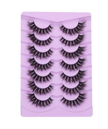 7 Pairs FANXITON 5D Natural Faux Mink Fluffy Cat Eye False Eyelashes - Wispy Curly Extensions - C-18MM-10 - Buy Online on GoSupps.com