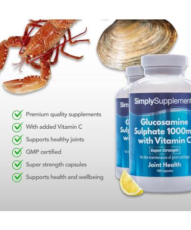 Glucosamine 1000mg with Vitamin C Capsules | 360 Count | Supports Active Lifestyle | UK Made - Buy Online on GoSupps.com