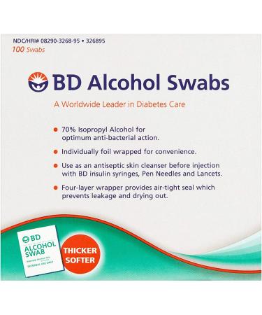 BD Alcohol Prep Swabs - 100 Swabs