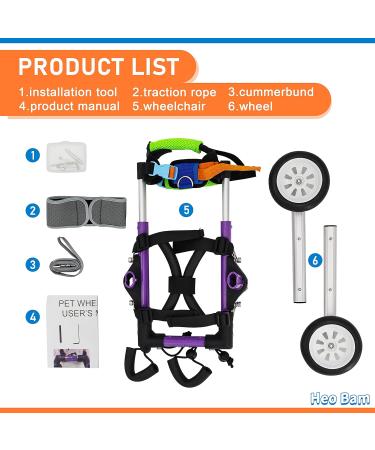 HeoBam Dog Wheelchair - for Small Dog Adjustable Dog Wheelchair for Hind Legs Rehabilitation Pet Rehabilitation Cart Handicap Wheels for Dogs Convenient Dog Wheelchair(XS(B)) - Buy Online on GoSupps.com