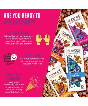 Boundless Activated Nuts and Seeds - Gut Health Mixed Nuts & Seed Mix - Taster Pack - Pecan Nuts Almonds Cashew Nuts Walnuts Sunflower Seeds Pumpkin Seeds - Vegan Gluten Free Snacks 4 x 25g Taster Pack (4 x 25g) 25 g (Pack of 4) - Buy Online on GoSupps.com