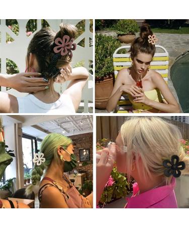 Matte Flower Hair Claw Clip for Thick Hair - Non Slip Strong Hold (6 Brown) - Buy Online on GoSupps.com