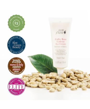 100% PURE Coffee Bean Caffeine Eye Cream Refresh & Hydrate Under Eye Treatment Reduce Puffiness Dark Circles Wrinkles with Green Tea Rose Hip Vitamin E - Youthful Vibrant Eyes - Vegan - 0.3 oz - Buy Online on GoSupps.com