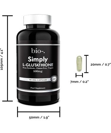 Biodash 500 Milligrams of Simply L-glutathione Capsules - 90 Vegetarian Tablets - Clear - Buy Online on GoSupps.com