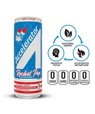 Accelerator Rocket Pop Energy Drink - 12 fl oz Can (Pack of 12) | Buy Internationally - Buy Online on GoSupps.com