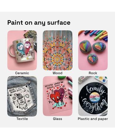 Artistro Paint Pens Set of 12 Acrylic Markers - For Rock, Stone, Ceramic, Glass, Wood, Canvas - Extra-Fine Tip - Buy Online on GoSupps.com
