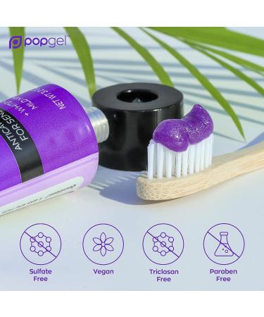 PopGel Sensitive Kind Toothpaste - Plastic-Free, Vegan, Fluoride, Mild Mint - 4oz - Buy Online on GoSupps.com