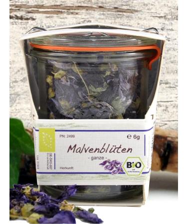Dried Organic Malven Flowers in Alarm Glass | Eco-Friendly Small Flower Tea Gift | Reusable & Plastic-Free Packaging - Buy Online on GoSupps.com