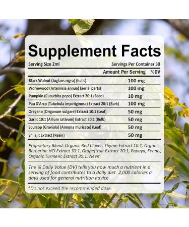 Vello Official Black Walnut Wormwood Gut Cleanse | Wormwood Black Walnut Clove Cleanse with Soursop Pumpkin Seed PAU D'arco Garlic Oregano | Gentle Gut Cleanse - 2 OZ (1 Bottle) - Buy Online on GoSupps.com