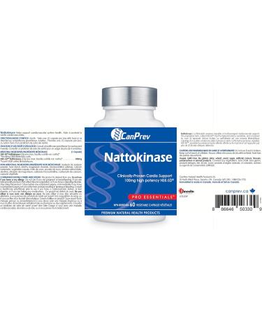 CanPrev Nattokinase 100mg 2000 FU - 60 Capsules High Potency Non-GMO Supplement - Supports Cardiovascular Health & Blood Flow - Contains Nattokinase Extract - Organic Nattokinase Capsules - Buy Online on GoSupps.com