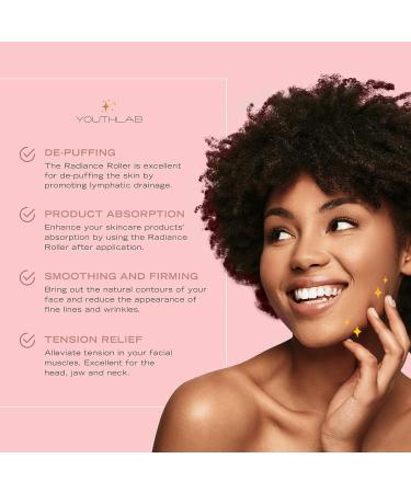 YOUTHLAB Radiance Roller - Germanium Stone Face Massager Beauty Roller (Rose Gold) - Buy Online on GoSupps.com