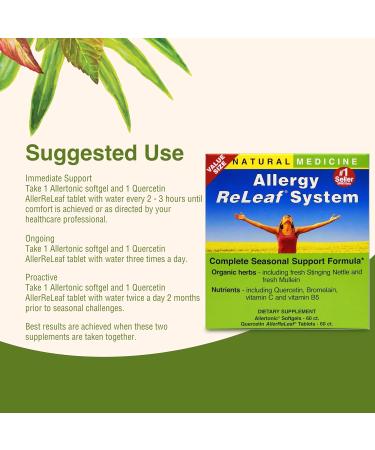 Herbs Etc. Allergy ReLeaf System - Seasonal Discomfort Supplement - Seasonal Support for Sneezing & Itchy Eyes - Supports Sinus Function - 60 Softgels (60 Servings) 60 Tablets (60 Servings) - 2 Pack 60 Count (Pack of 2) - Buy Online on GoSupps.com