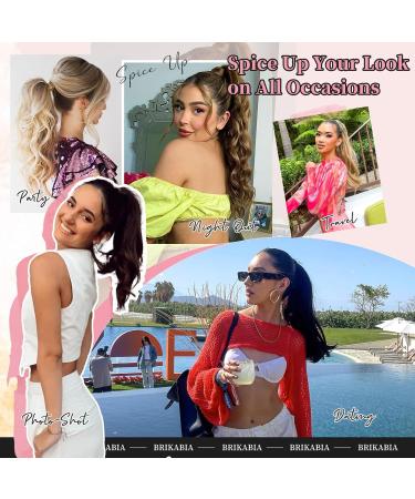 Brikabia Ponytail Extension - Clip-In Long Curly Hair Piece for Women 40cm Black Brown - Buy Online on GoSupps.com