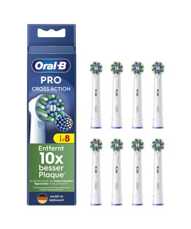 Oral-B Pro Crossaction Auded brushes for electrical toothbrush 8 pieces superior tooth cleaning with innovative x-shaped bristles original oral-B toothbrush attachment made in Germany white 8 pieces - Buy Online on GoSupps.com