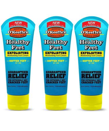 O'Keeffe's Healthy Feet Exfoliating Foot Cream 3 oz. Tube - 3 Pack