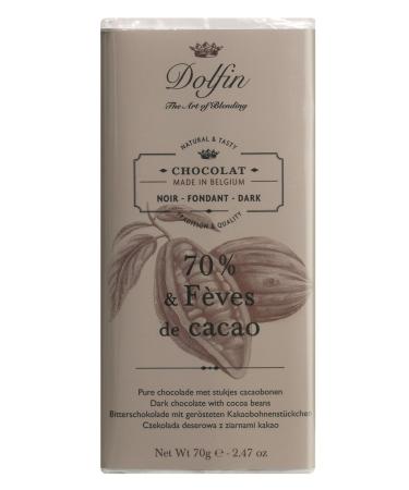 Dolfin 70% de Cacao aux F ves de Cacao Tablette 70 g - Lot de 3