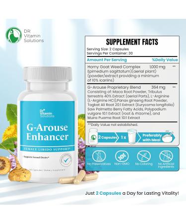 Dr Vitamin G-Arouse Enhancer for Female| Female Libido Booster to Increase Energy 60 Capsules & Candida Cleanse Caprylic Acid & LactoSpore for Detox & Gut Health | 30 Caps Supplement for Men & Women - Buy Online on GoSupps.com