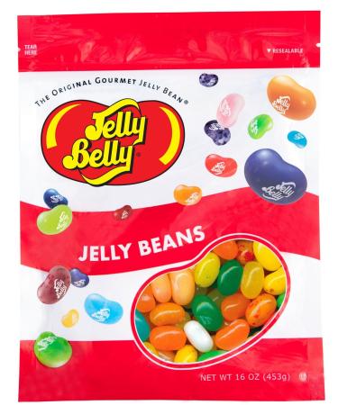 Jelly Belly Tropical Mix Assorted Jelly Beans - 1 Pound (16 Ounces) Resealable Bag - Genuine, Official, Straight from the Source