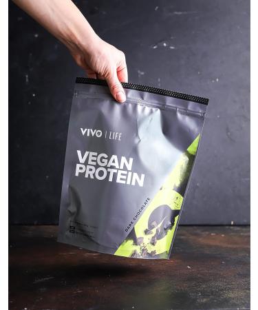 VIVO Vegan Protein Powder - 30 Servings of Plant-Based Dark Chocolate Protein (33.8 oz) - 0.7 oz Protein per Scoop - International Shipping Available - Buy Online on GoSupps.com