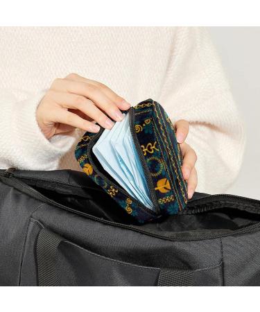 Buy Portable Period Pouch - Stylish Tampon Storage Bag | Wallet Organizer for Feminine Products | Multi-Colored Gold Jewelry Design (4.7x6.6x6.6 in) - Buy Online on GoSupps.com