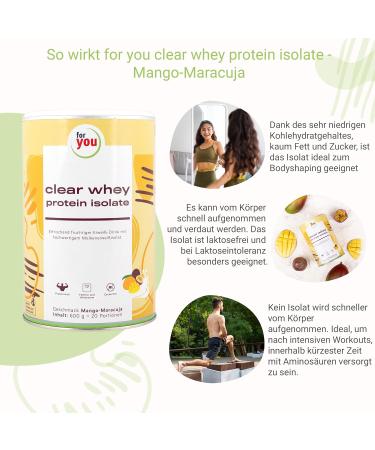 Clear Whey Protein Isolate Mango-Maracuja 600g | 94% Protein Low Lactose & Gluten-Free | Build Muscle & Support Bones - Buy Online on GoSupps.com