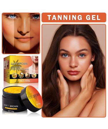 Soft Brown Tanning Gel - Natural Carrot Sun Tanning Cream with Brush (100g) - Perfect for Outdoor & Sunbeds - Buy Online on GoSupps.com