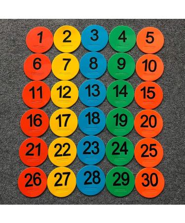 Eco Walker 4inch Mini Floor Spot Markers for Classroom - Set of 30 Numbers for Preschool and Kindergarten - Buy Online on GoSupps.com