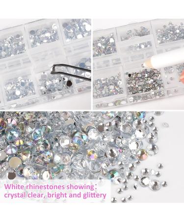 6800 Colorful Rhinestones & Pearl Nail Art Kit - Flatback Gems with Tweezers & Pen for DIY Nail Designs - Buy Online on GoSupps.com