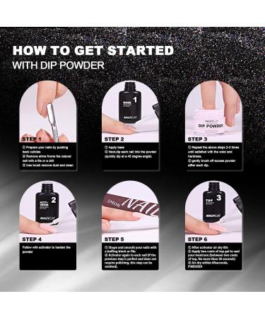 8 Colors Dip Powder Nail Set - Classic Black White & Gray Collection | DIY Glitter Pastel Nail Kit for Women | No Nail Lamp Required - Buy Online on GoSupps.com