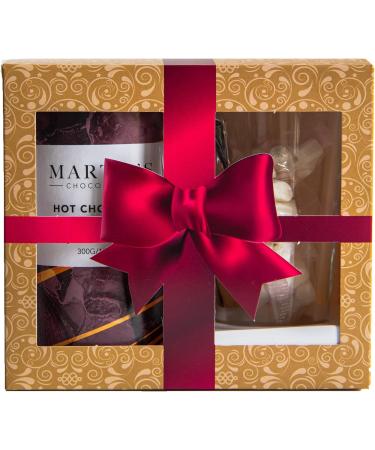 Martins Chocolatier Hot Chocolate Gift Set (Caramel) | Drinking Chocolate Made with Belgian Chocolate Shavings | Includes Glass and Marshmallows - Buy Online on GoSupps.com