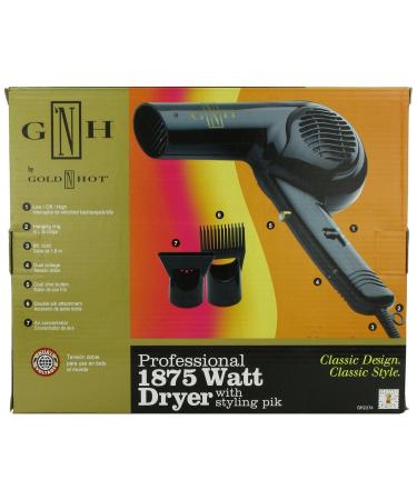 Gold N Hot Professional 1875-Watt Hair Dryer with Styling Pik | International Shipping Available - Buy Online on GoSupps.com