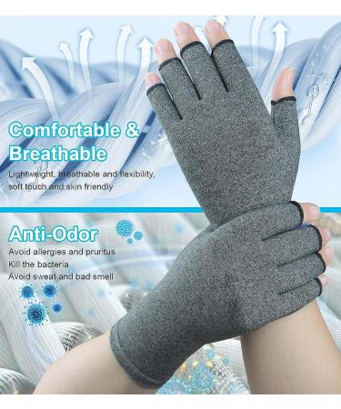 Kecartu Arthritis Gloves for Hand Pain Relief - 2 Pairs Fingerless Compression Gloves for Women & Men - Medium Black & Purple - Buy Online on GoSupps.com