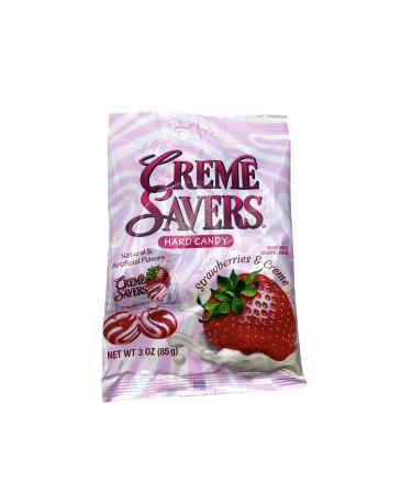 Creme Savers Strawberries and Creme Hard Candy 3 OZ (Pack of Two) Strawberry 3 Ounce (Pack of 2)