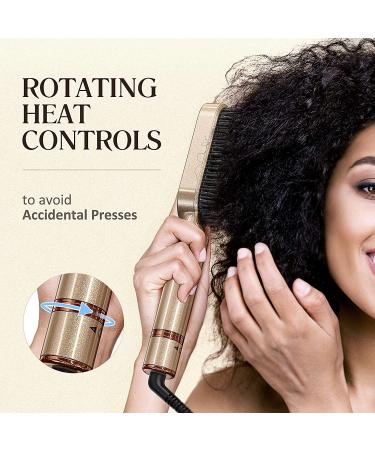 FURIDEN Hot Straightening Brush for Black Women | Ionic Hair Straightener & Cepillo Alisador de Cabello Gold - Buy Online on GoSupps.com