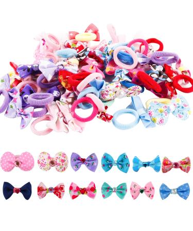 Candygirl Elastic hair tie for baby girls children sweet hair loops hair bands toddler girls ponytail holder ropes in cheap set (50 different designs) - Buy Online on GoSupps.com