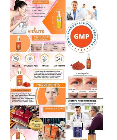 Antioxidant Astaxanthin Cream Serum | Anti-aging Facial Vitamins A, C, E with Hyaluronic Acid | Sun UV Shield | Hydrating & Firming Face Serum for Skin Rejuvenation | Includes Collagen Eye Mask - Buy Online on GoSupps.com