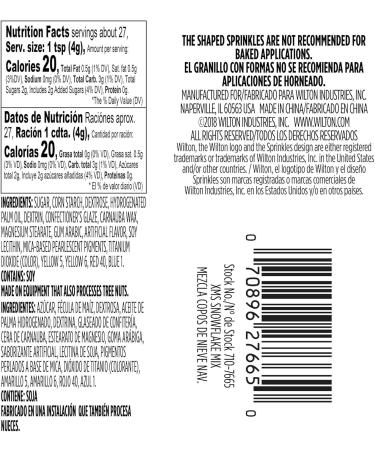 Food Items Sprinkle Mix Xmas SNOWF Christmas Snowflake One Size - Buy Online on GoSupps.com