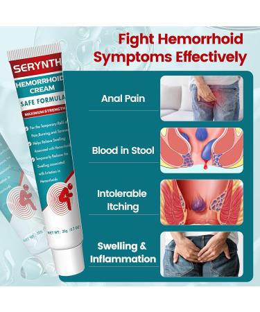 SERYNTH Hemorrhoid & Fissure Ointment Hemorrhoid Treatment and Hemorrhoid Cream Fast Acting Relief of Pain Swelling Burning and Itching (0.7 oz.) - Buy Online on GoSupps.com