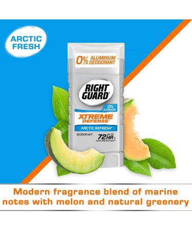 Right Guard Xtreme Defense Aluminum-Free Deodorant 3 oz Stick, Arctic Refresh - 4 Count Pack - Buy Online on GoSupps.com