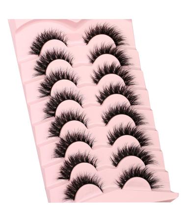 Shop Fluffy Cat Eye False Eyelashes | 8 Pairs of Wispy Volume D Curl Faux Mink Lashes - Natural Look by Milllruez - Buy Online on GoSupps.com