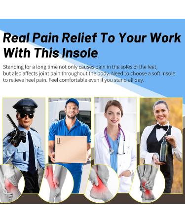 DynWalker Gel Heel Cushion Pads - Memory Foam Arch Support Insoles for Active Sport Shoes - Shock Absorption & Plantar Fasciitis Relief - Men Shoe Inserts (Size L, 1 Pair) - Buy Online on GoSupps.com