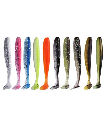 Njord Kalastus Zander rubber bait set |Shad rubber fish set sizes selectable: 7.5cm 10cm 12cm |Rubber bait pikeperch in catchy colors |Zander rubber bait |Zander rubber fish set 10 pieces 10cm - Buy Online on GoSupps.com