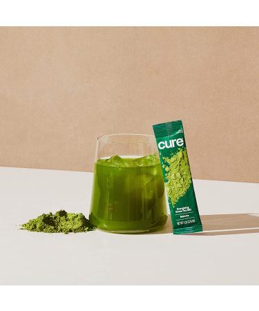 Cure Matcha Energizing Green Tea Mix with Electrolytes and Caffeine - Vegan Paleo Friendly Energy Drink | Ceremonial Grade Matcha | Made with Coconut Water | No Added Sugar | 14 Packets - Buy Online on GoSupps.com