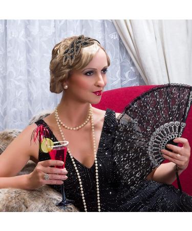 3 Pieces Beaded Leaf Flapper Headband 1920s Vintage Rhinestone Hairband Hair Accessory (Color Set 1) - Buy Online on GoSupps.com