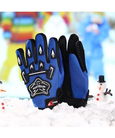 Children's Winter Sport Gloves - Royal Blue Motocross & Hiking Gloves for Outdoor Kids Activities - Buy Online on GoSupps.com