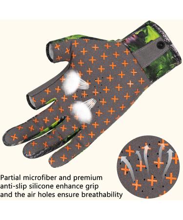 BASSDASH Unisex Fingerless Camo Hunting Gloves - Green Leaf Small | UPF 50+ Lightweight for Men & Women | Ideal for Early Season Warm Weather Fishing & Photography - Buy Online on GoSupps.com