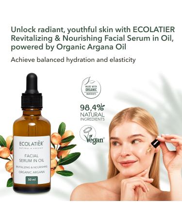 ECOLATI R Facial Foam Cleanser Serum in Oil and Daily Cream with Organic Argana - Revitalizing & Nourishing Skin Care Set for Hydration Elasticity and Anti-Aging - Buy Online on GoSupps.com